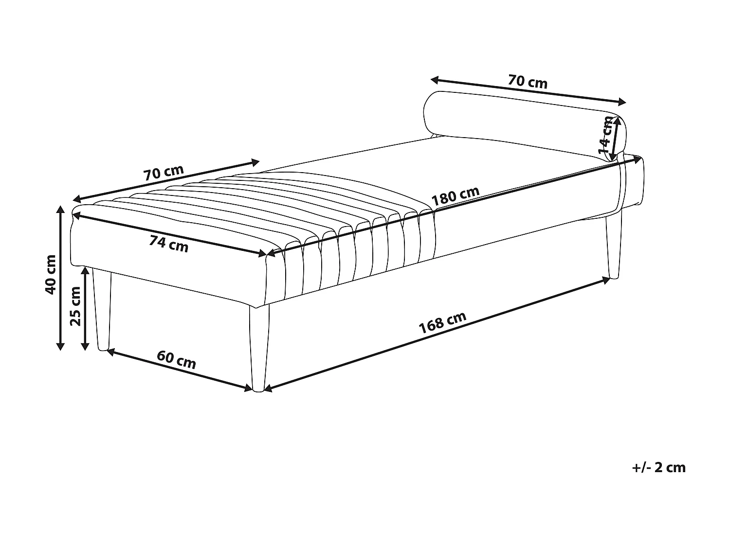 Chaise longue MAURIAC Tissu Vert