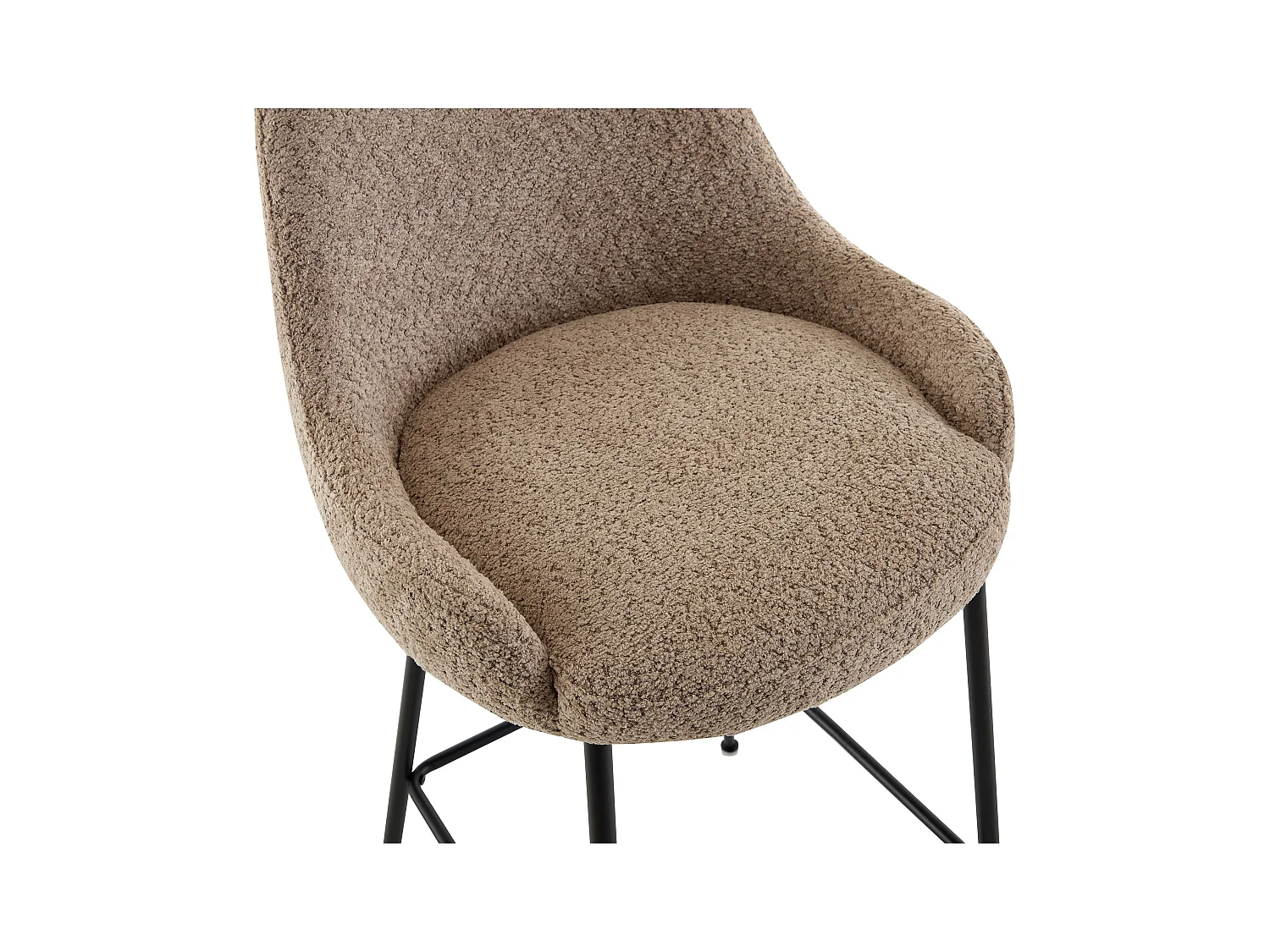 Set de 2 taburetes de bar de tela rizada y metal negro - Topo - TOYBA de Pascal Morabito