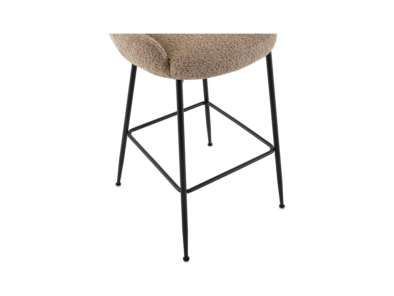 Set de 2 taburetes de bar de tela rizada y metal negro - Topo - TOYBA de Pascal Morabito