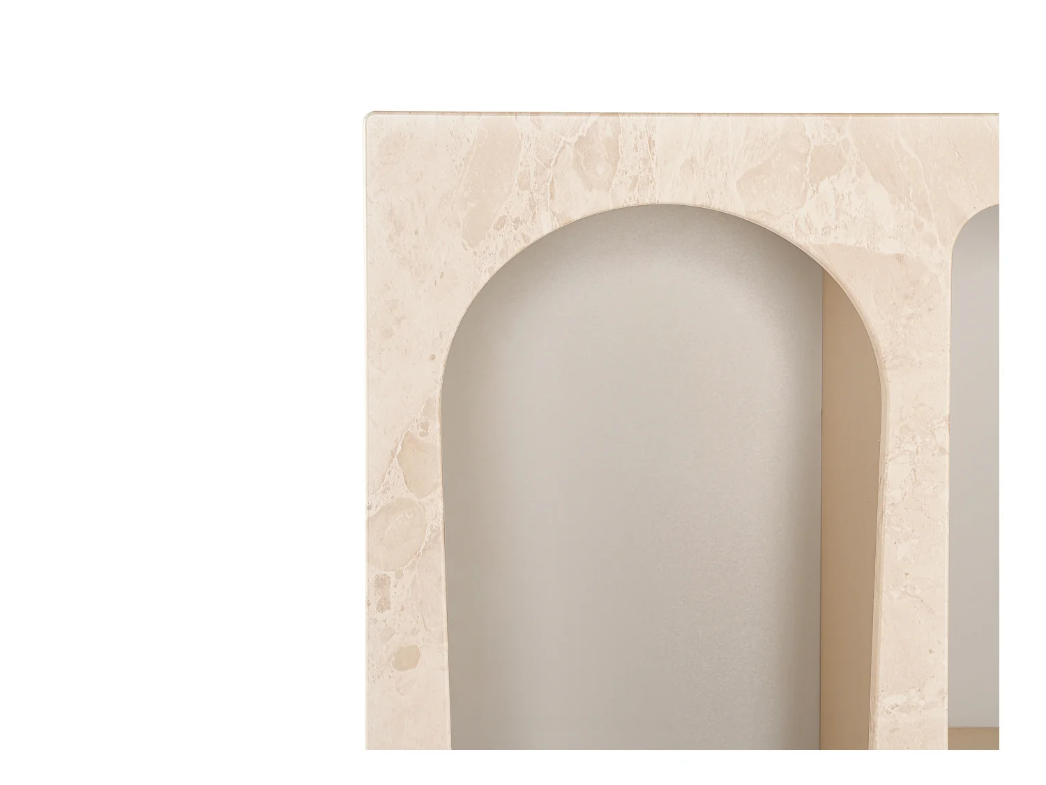 Etagère avec 5 niches - Effet marbre beige - LUELA