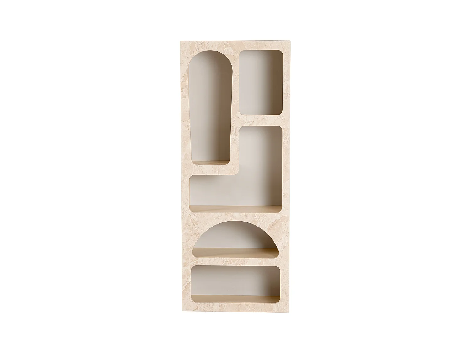 Estantería con 5 estantes - Efecto mármol beige - LUELA
