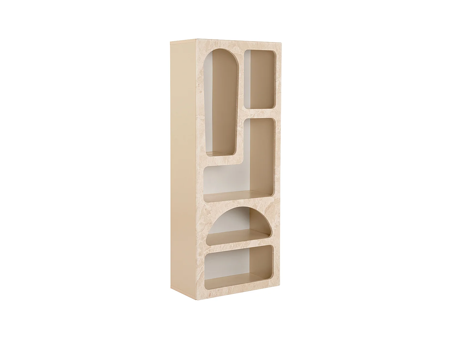 Estantería con 5 estantes - Efecto mármol beige - LUELA