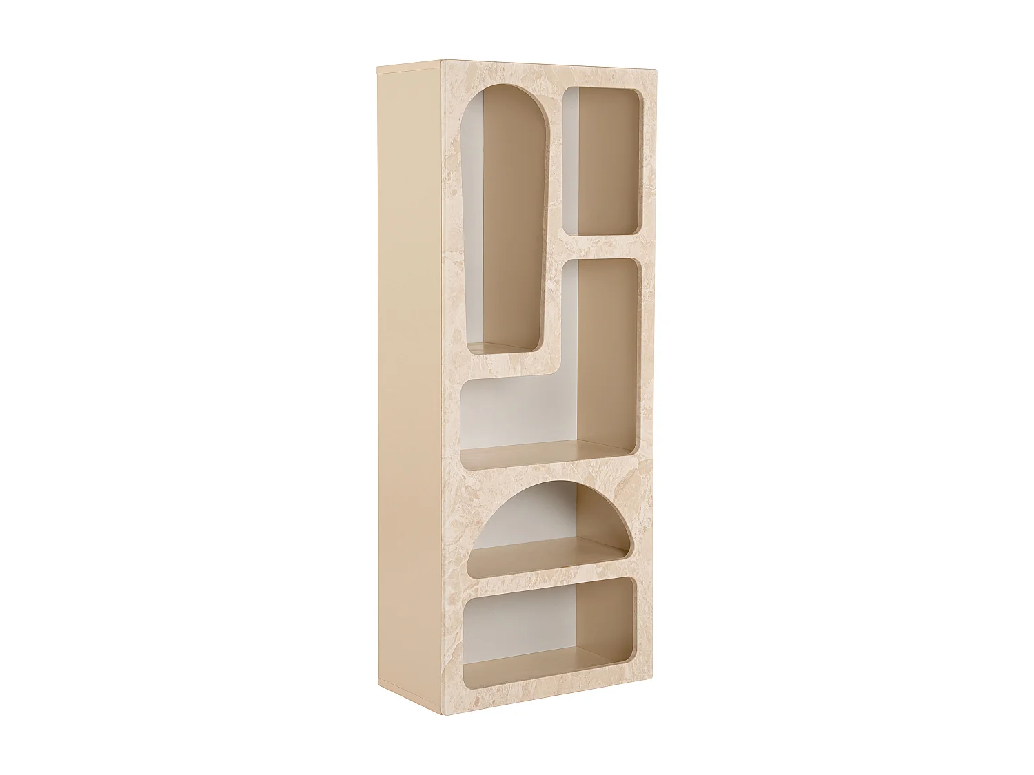 Etagère avec 5 niches - Effet marbre beige - LUELA