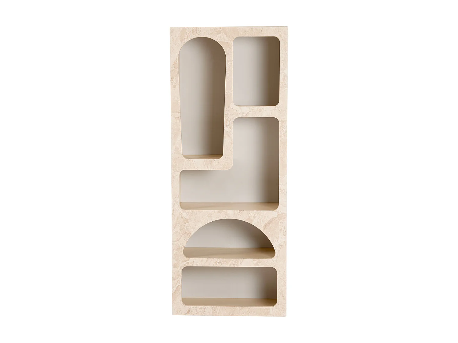 Etagère avec 5 niches - Effet marbre beige - LUELA