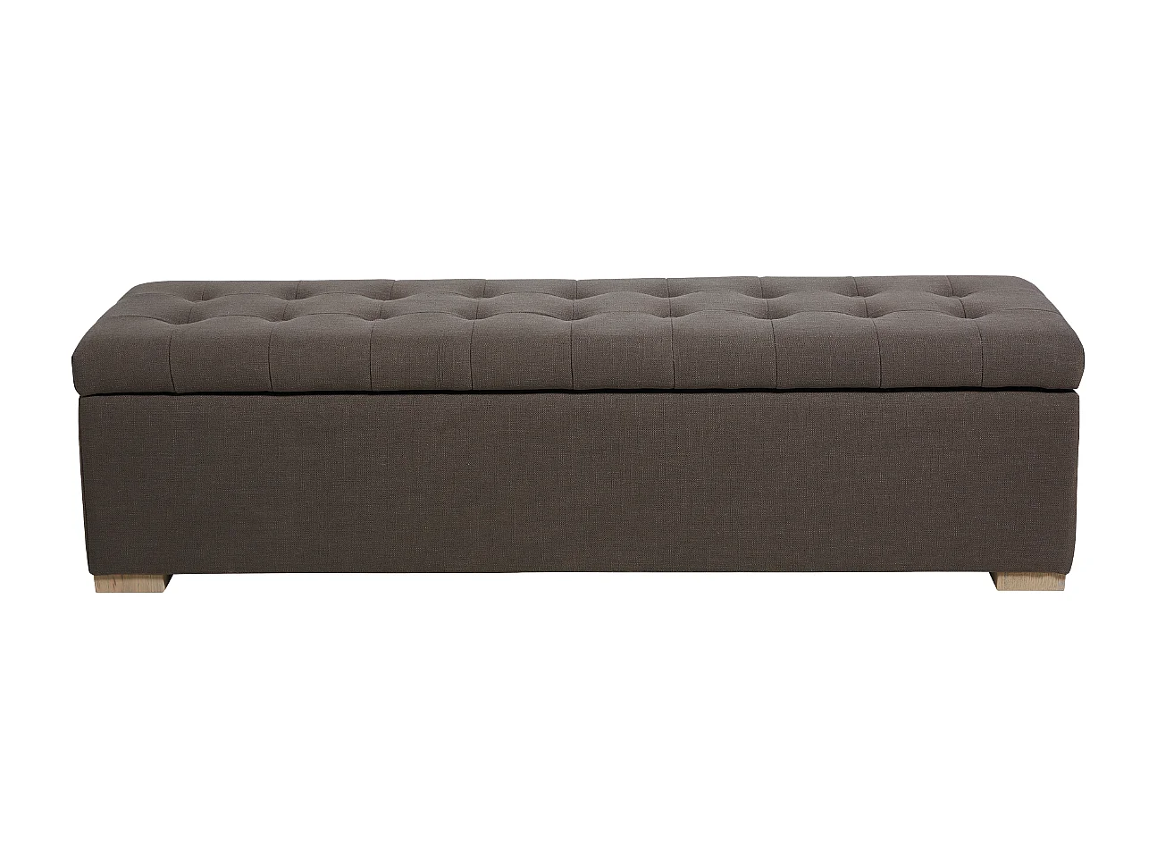 Banco cofre de madera con revestimiento de tela Gris Vaticano