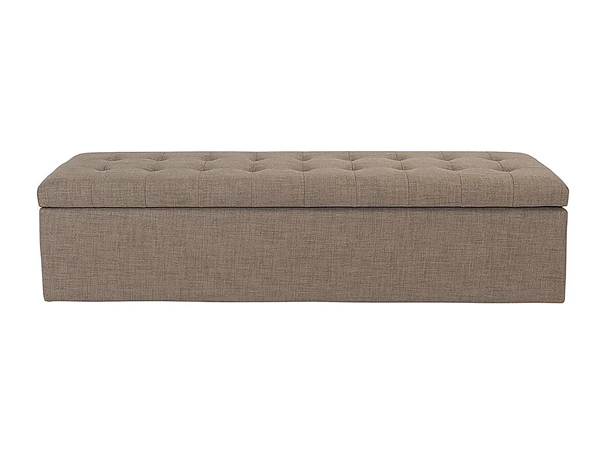 Banco cofre de madera con revestimiento de tela Taupe Vatican