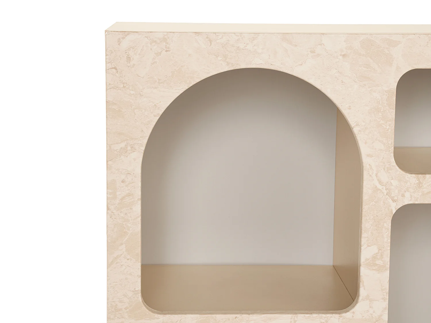 Wandkonsole mit 5 Fächern - Marmor-Optik Beige - LUELA