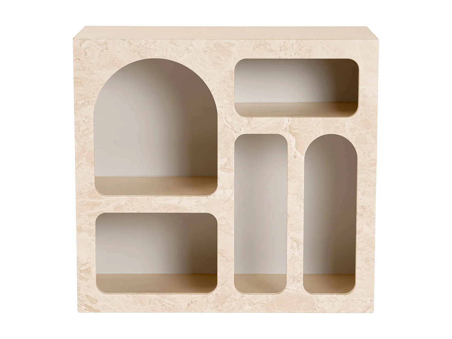 Wandkonsole mit 5 Fächern - Marmor-Optik Beige - LUELA