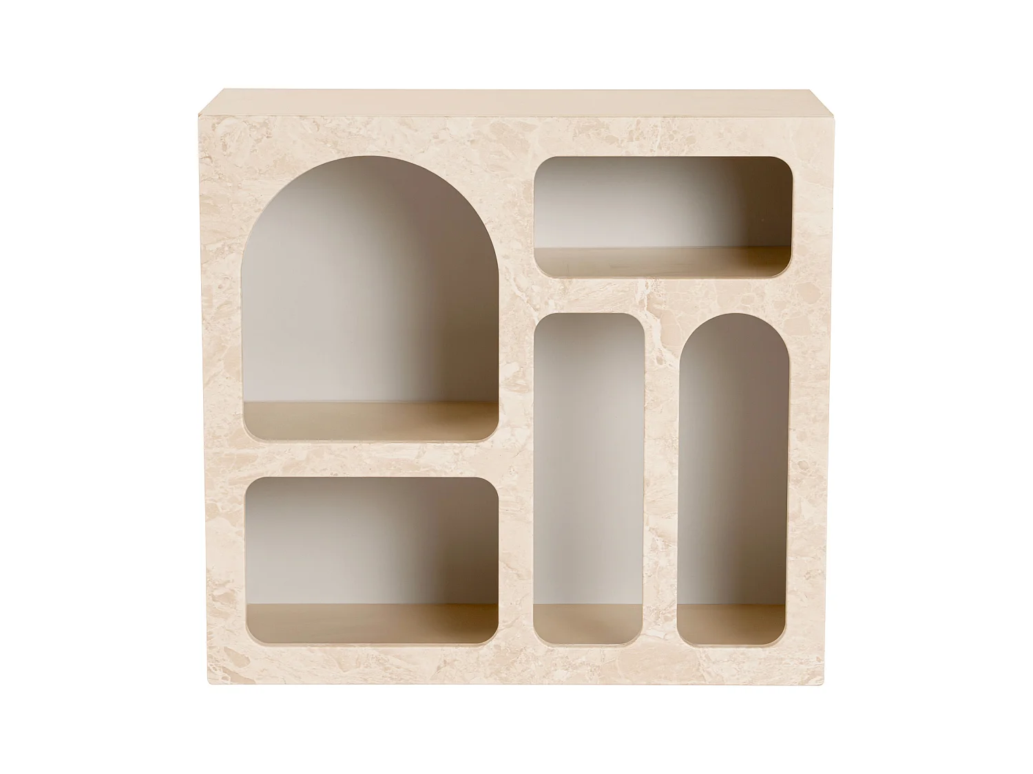 Konsola z 5 wnękami - Efekt beżowego marmuru - LUELA