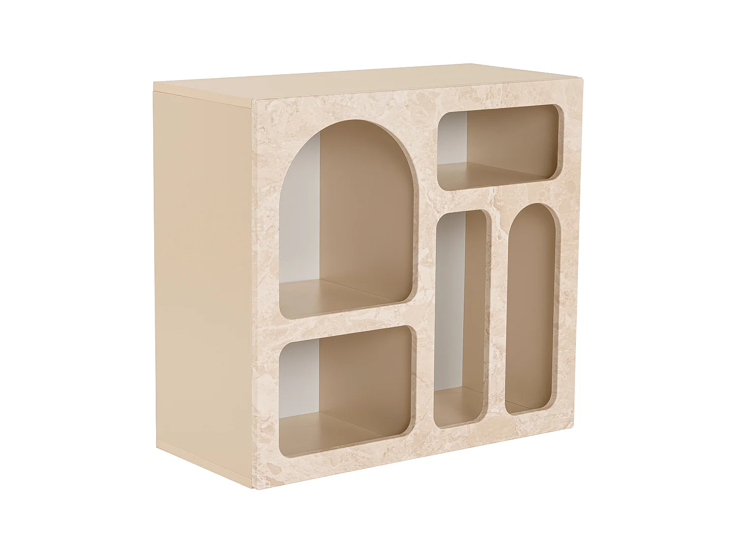 Konsola z 5 wnękami - Efekt beżowego marmuru - LUELA