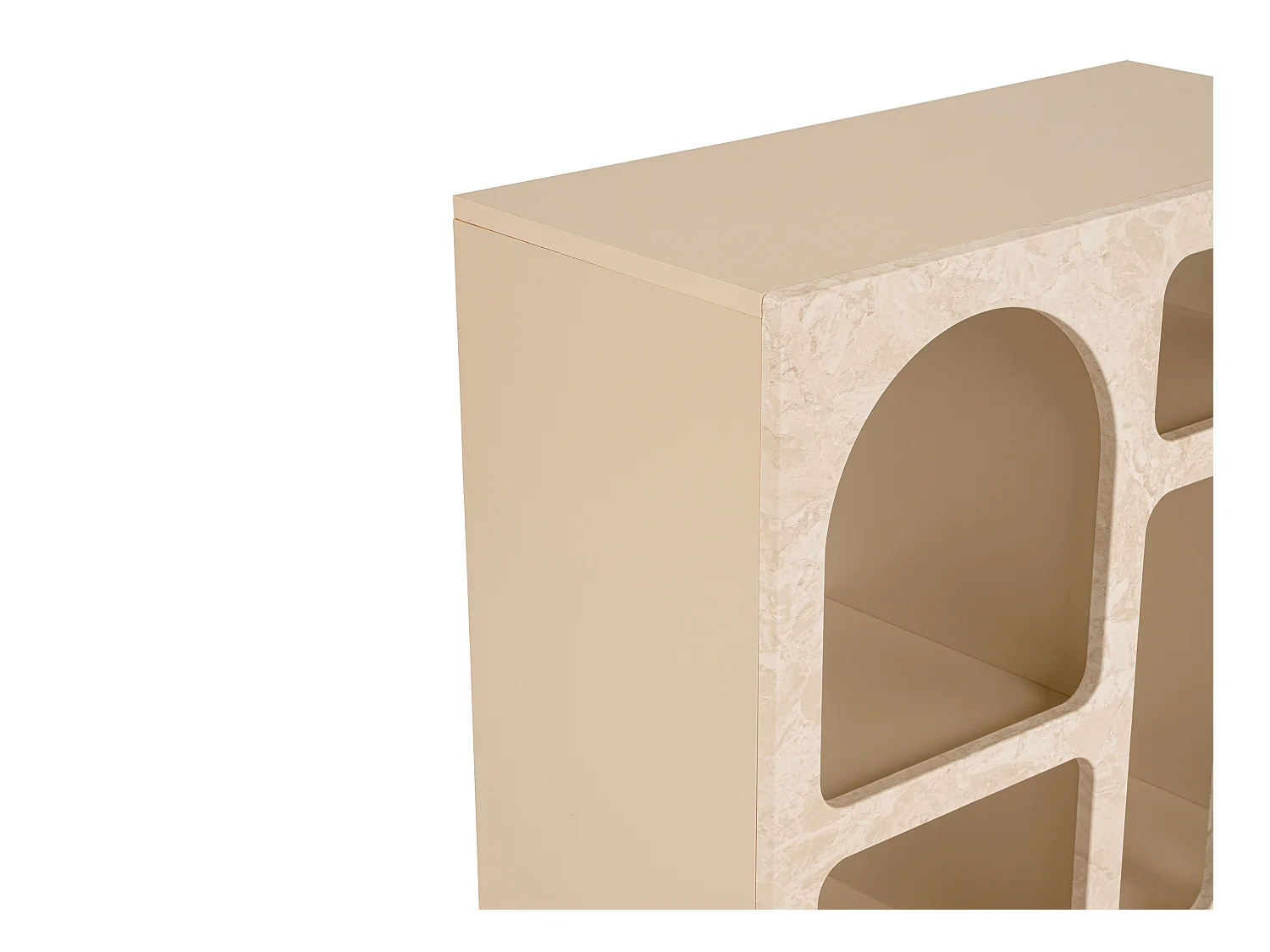 Konsola z 5 wnękami - Efekt beżowego marmuru - LUELA