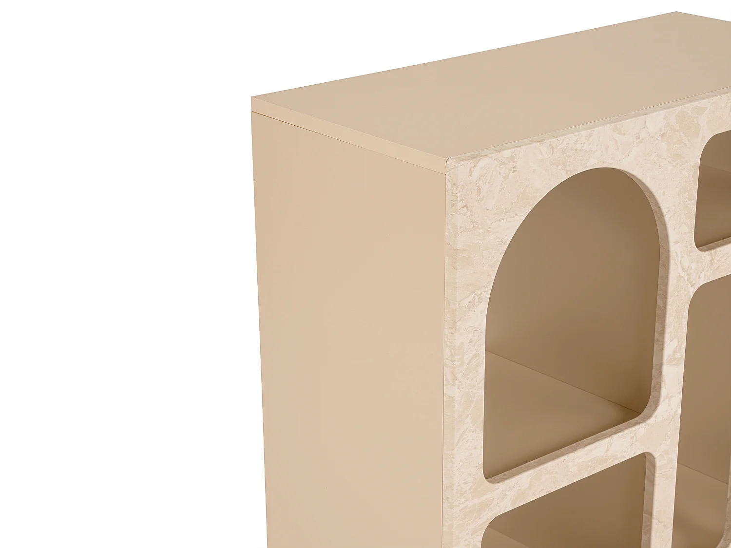 Konsol med 5 fack - Beige marmoreffekt - LUELA