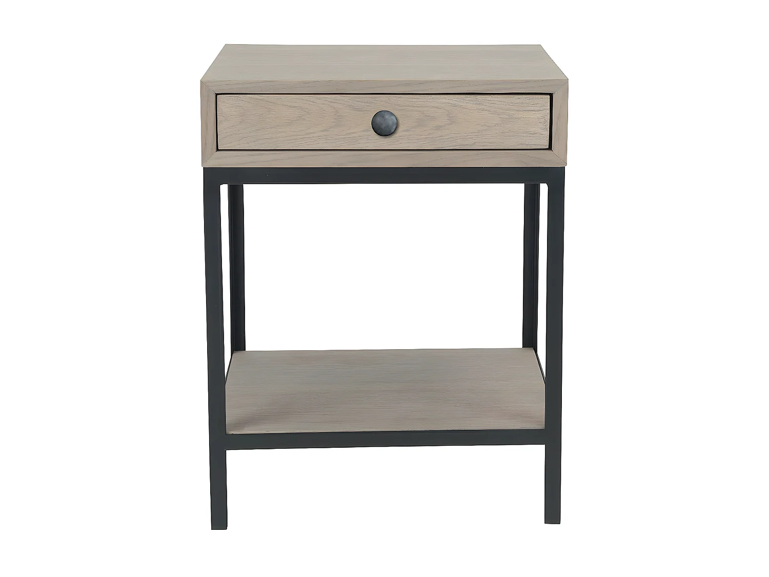 Table de chevet en chêne et métal - Gilles