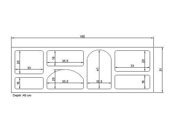 Mueble TV con 7 estantes - Efecto mármol beige - LUELA