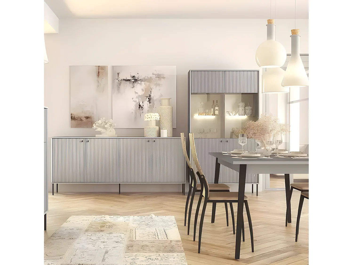 Buffet 4 portes blanc mat Iris