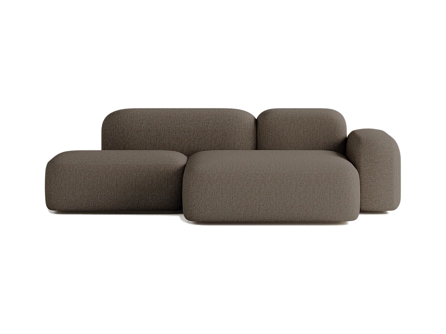 Canapé d'angle modulable Max 3 places tissu marron