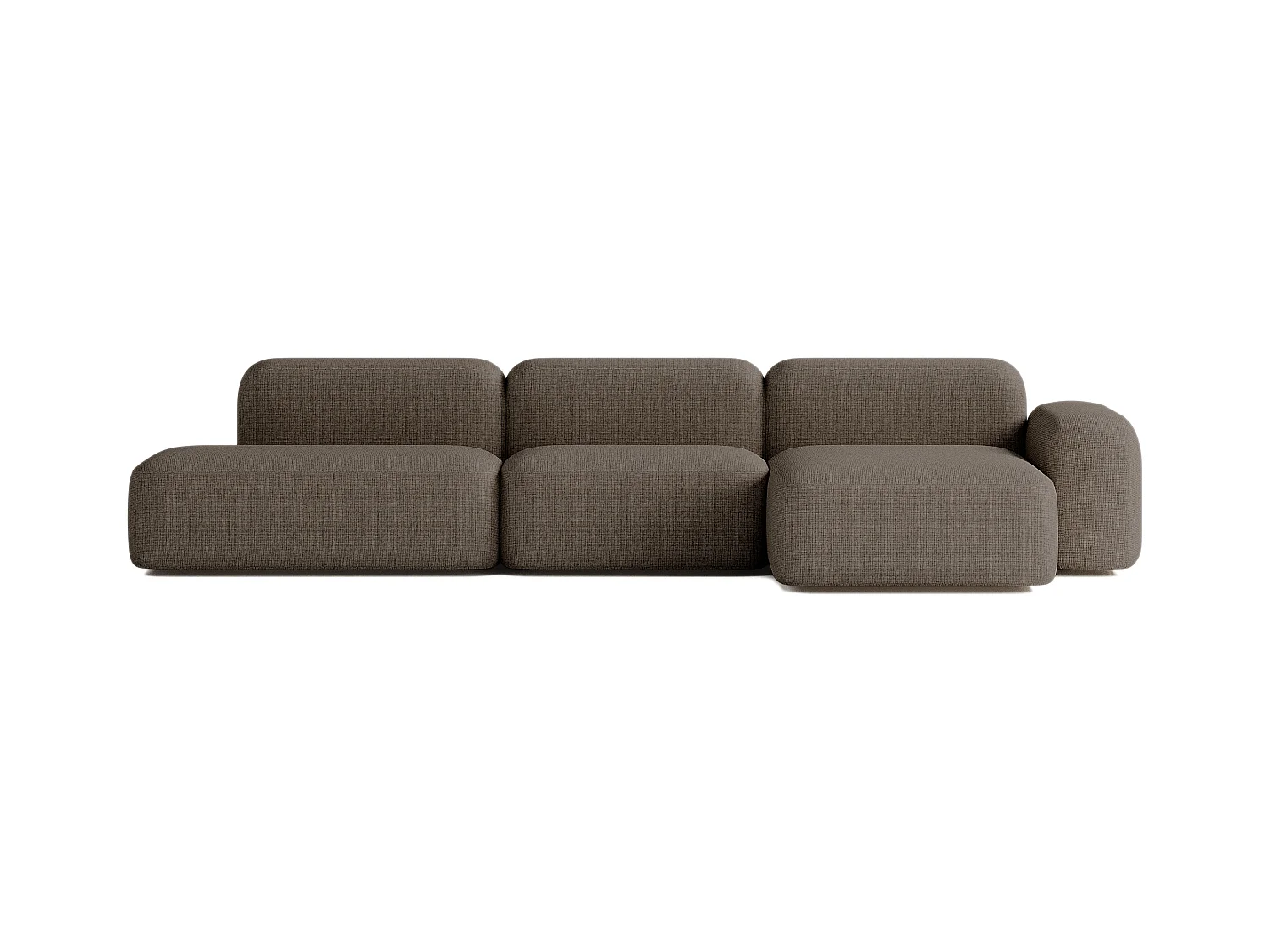 Canapé d'angle Max 5 places en tissu marron