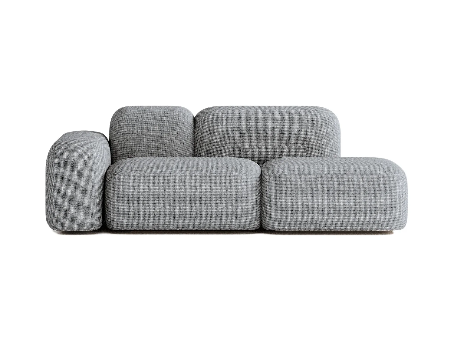 Canapé Modulable Max 2 Places Tissu Gris Foncé