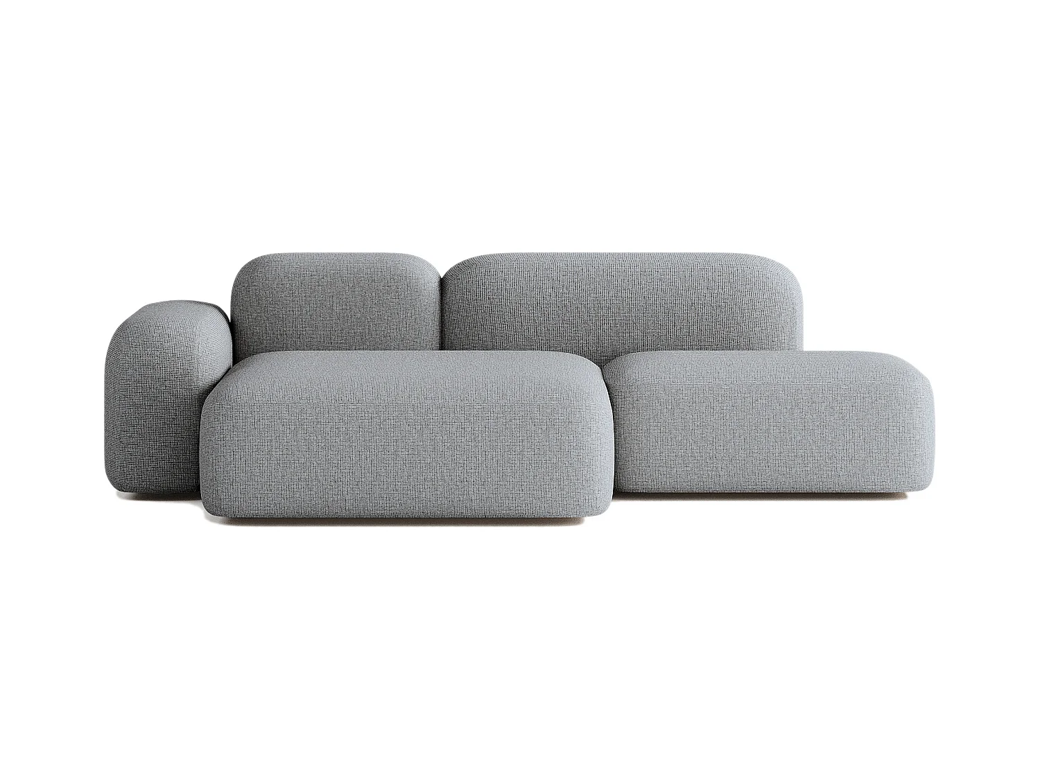Canapé d'angle modulable Max 3 places tissu gris foncé
