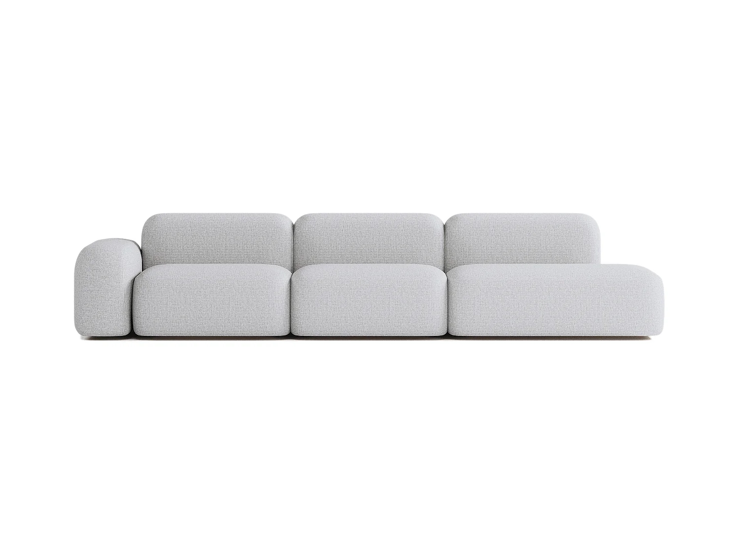 Canapé d'angle modulable Max 5 places en tissu gris clair