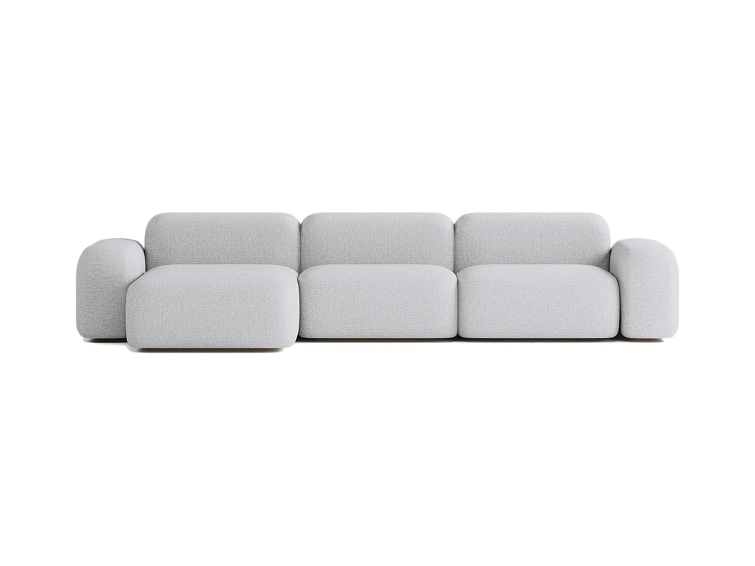 Canapé d'angle modulable Max 5 places en tissu gris clair