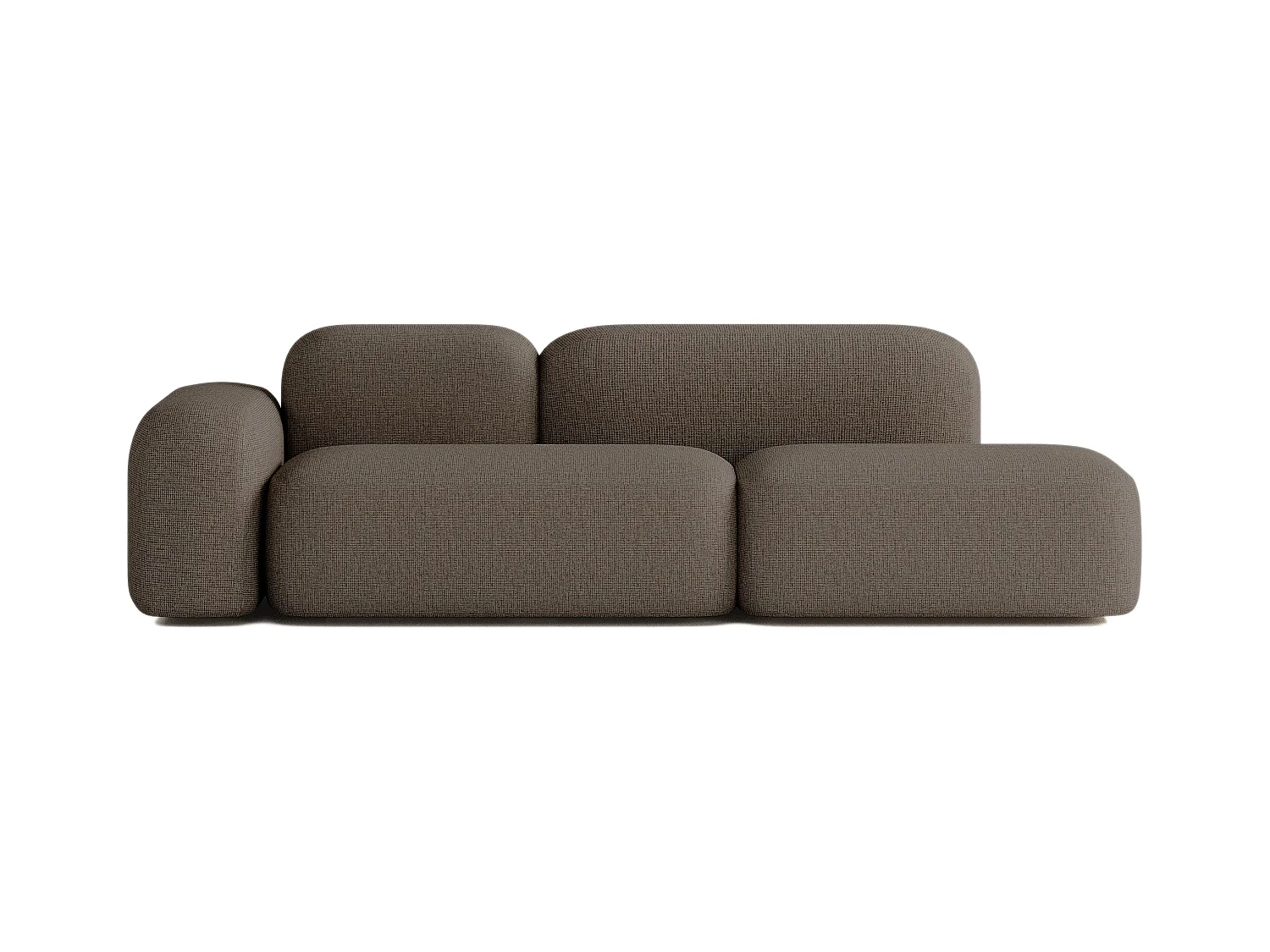 Canapé Modulable Max 3 Places Tissu Marron