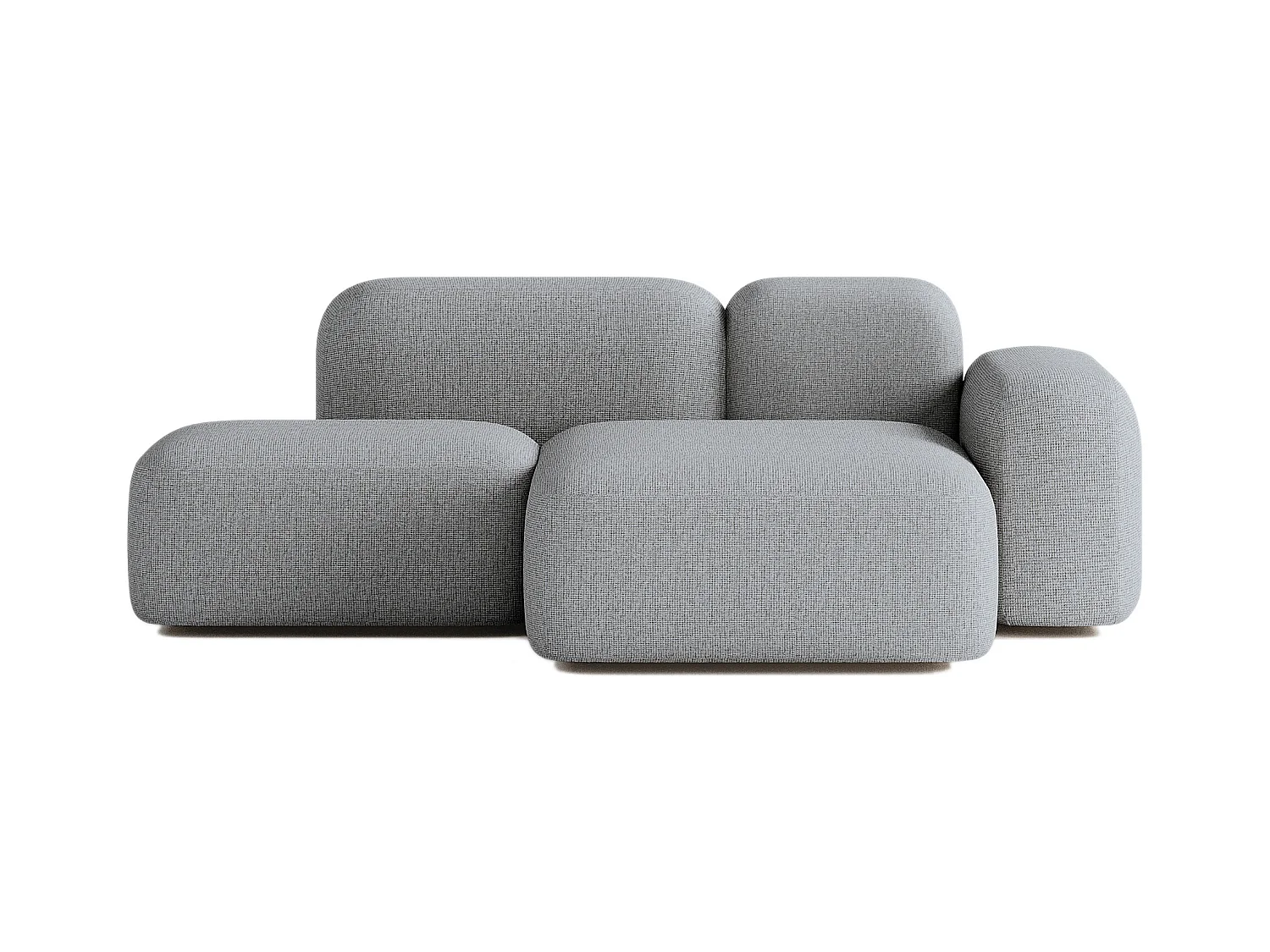Canapé d'angle modulable Max 2 places tissu gris foncé