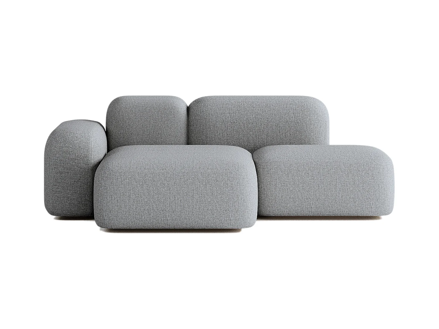 Canapé d'angle modulable Max 2 places tissu gris foncé