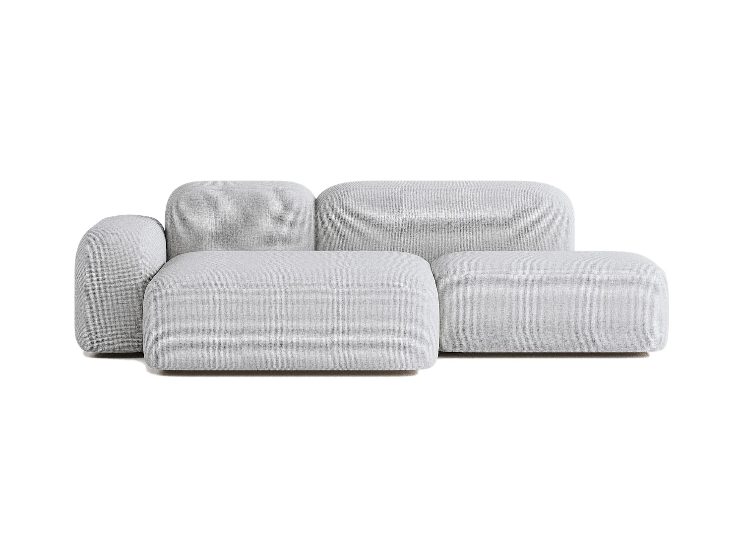 Canapé d'angle modulable Max 3 places tissu gris clair