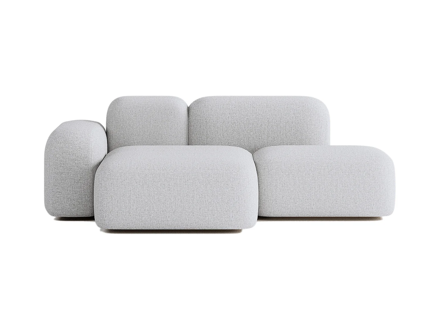 Canapé d'angle modulable Max 2 places tissu gris clair