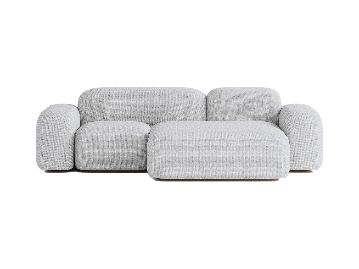 Canapé d'angle modulable Max 3 places tissu gris clair