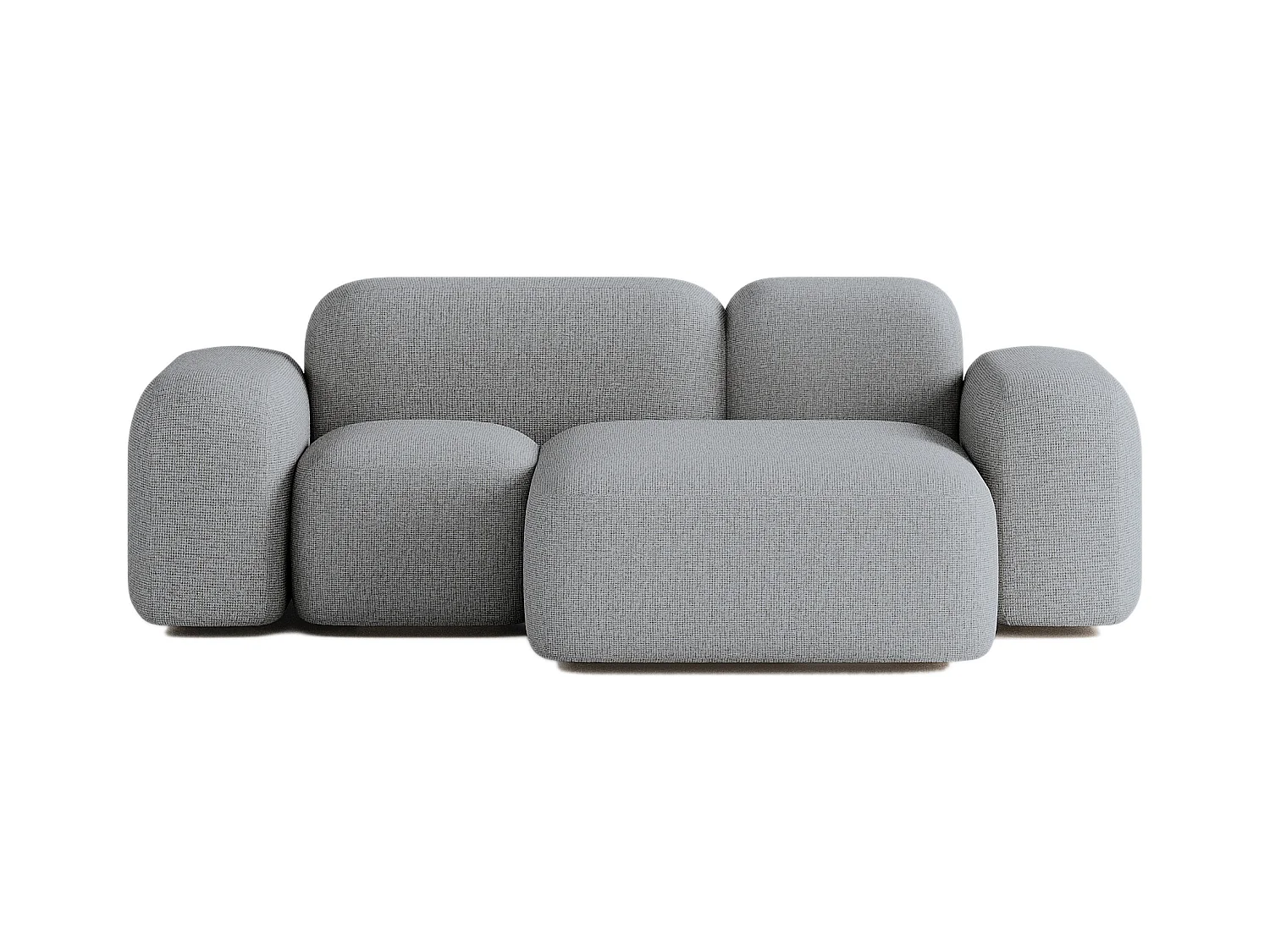 Canapé d'angle modulable Max 2 places tissu gris foncé