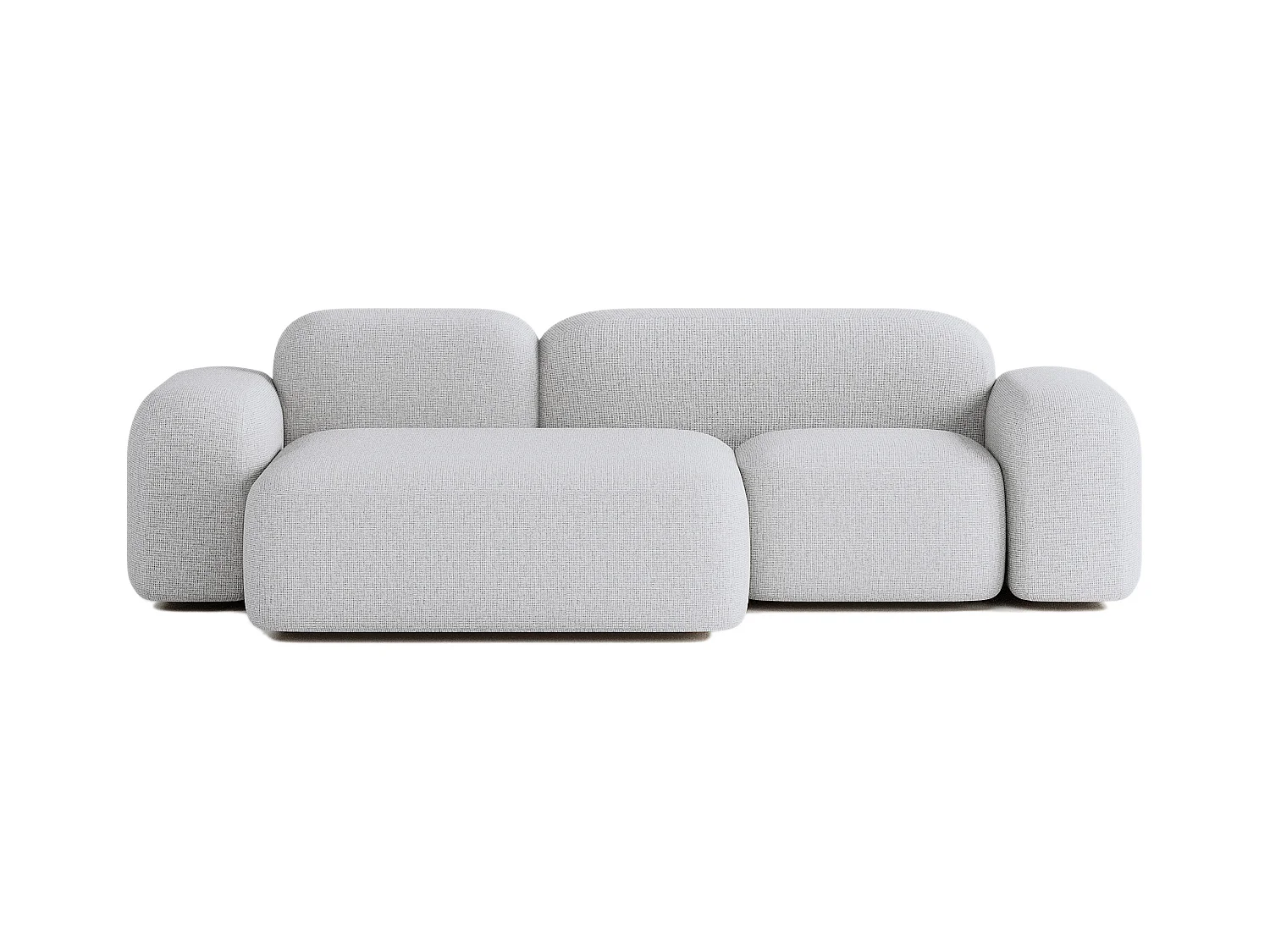 Canapé d'angle modulable Max 3 places tissu gris clair