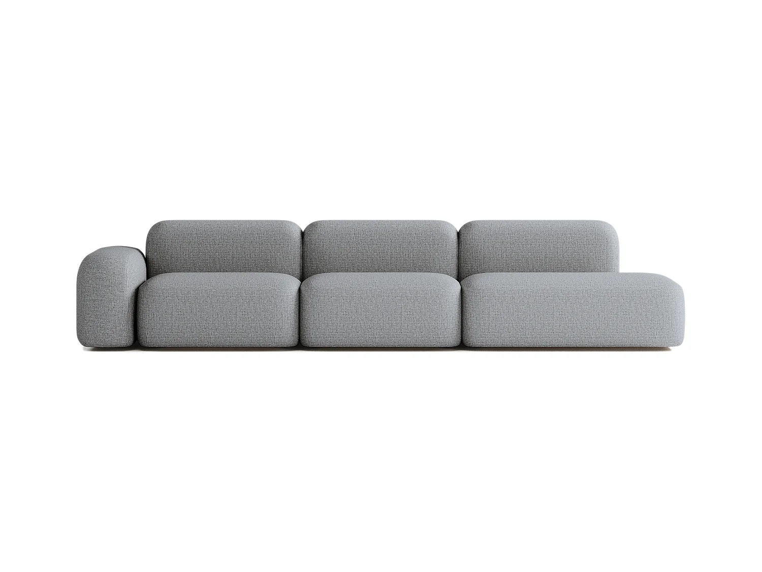 Canapé d'angle Max 5 places en tissu gris foncé