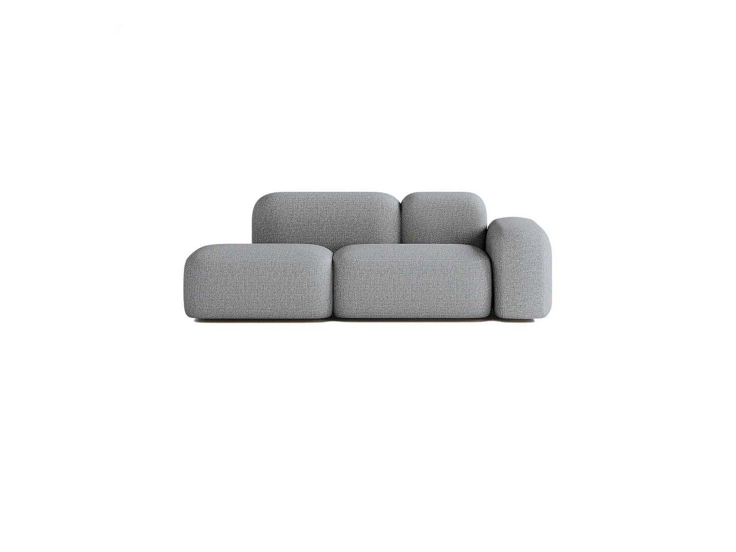 Canapé Modulable Max 2 Places Tissu Gris Foncé