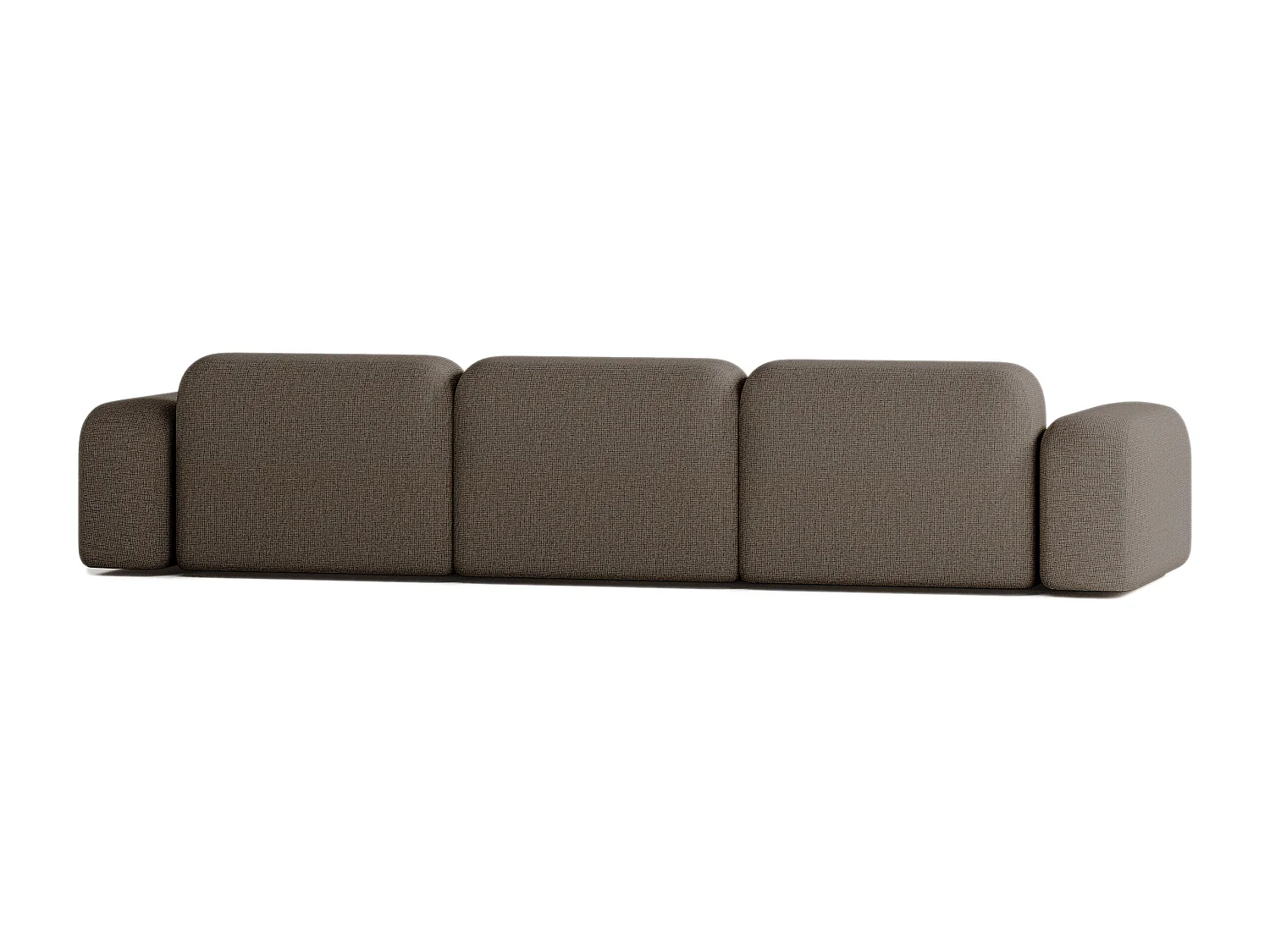 Canapé d'angle Max 5 places en tissu marron
