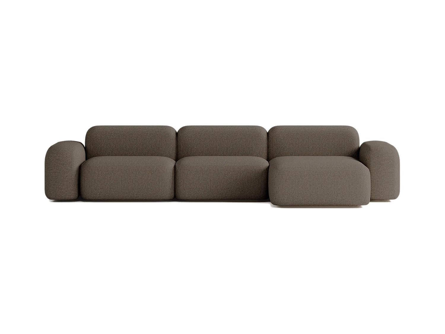 Canapé d'angle Max 5 places en tissu marron