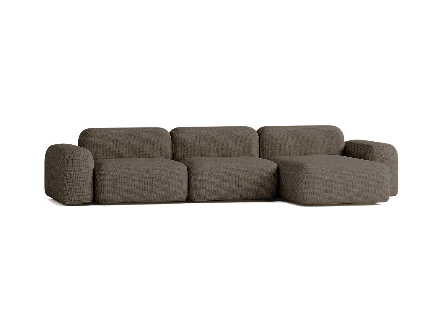 Canapé d'angle Max 5 places en tissu marron
