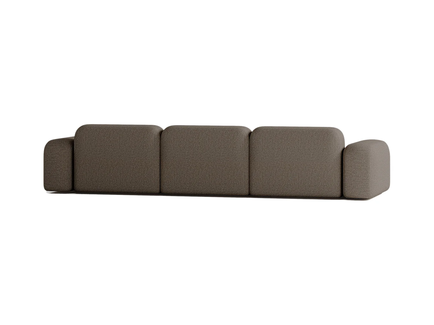 Canapé d'angle Max 5 places en tissu marron
