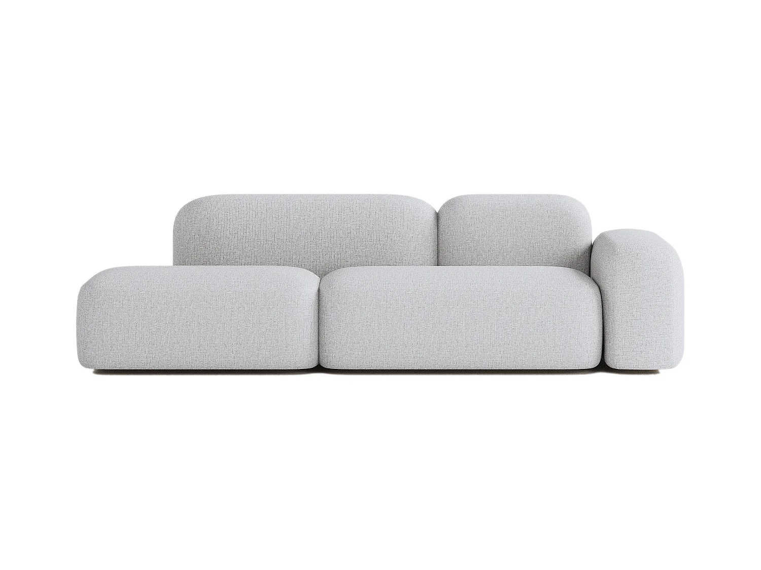 Canapé Modulable Max 3 Places Tissu Gris Clair
