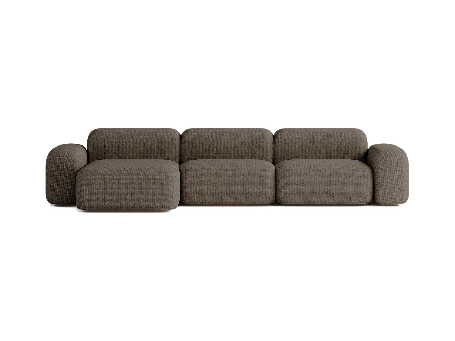 Canapé d'angle Max 5 places en tissu marron