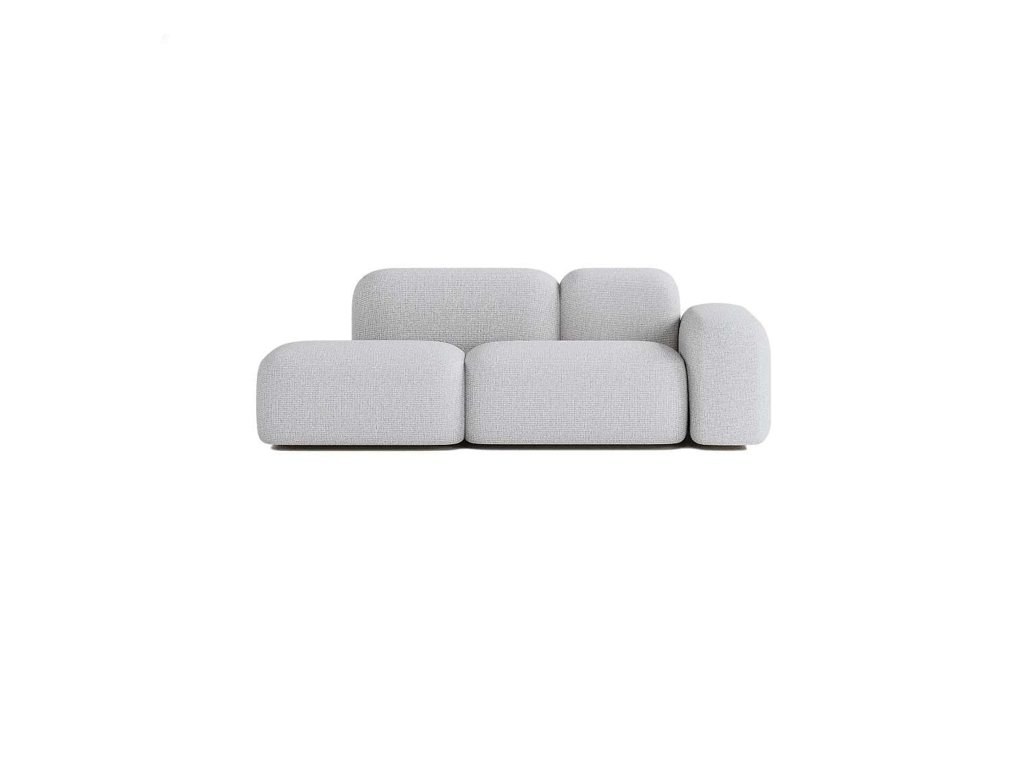 Canapé Modulable Max 2 Places Tissu Gris Clair
