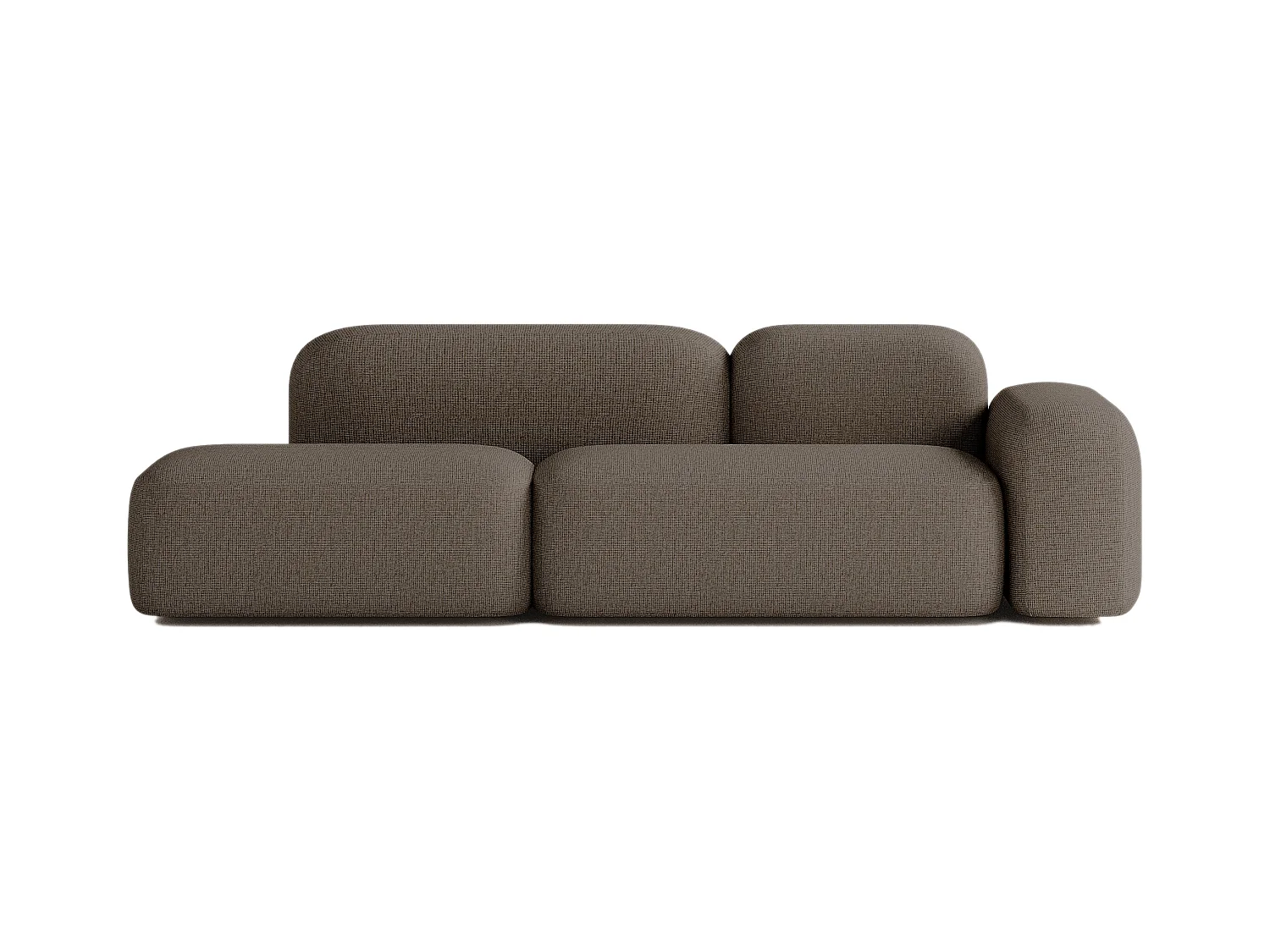Canapé Modulable Max 3 Places Tissu Marron