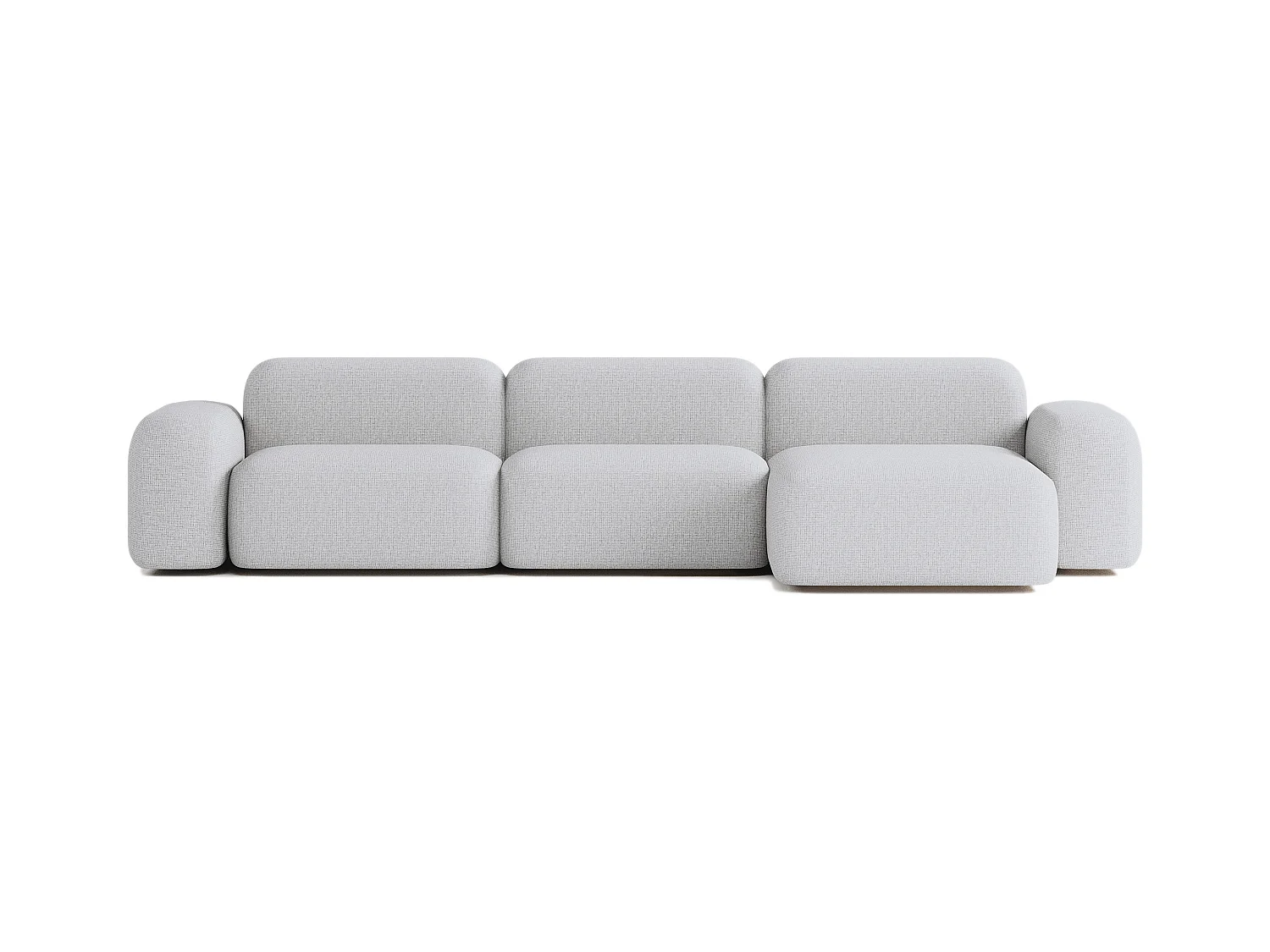 Canapé d'angle modulable Max 5 places en tissu gris clair