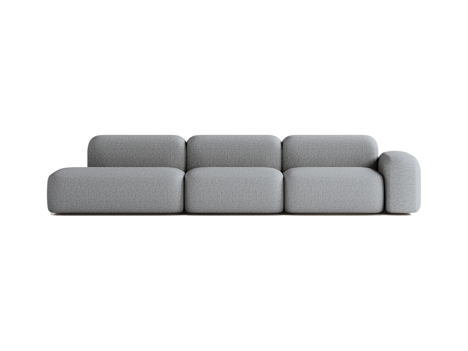 Canapé d'angle Max 5 places en tissu gris foncé
