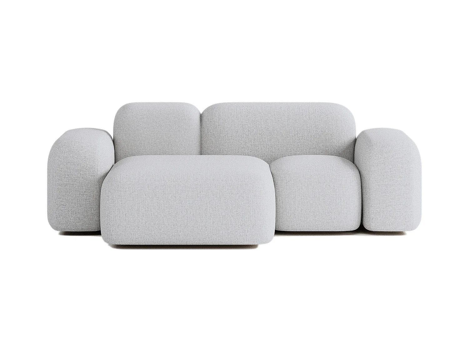 Canapé d'angle modulable Max 2 places tissu gris clair