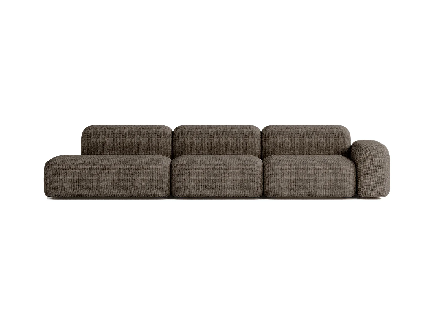 Canapé d'angle Max 5 places en tissu marron