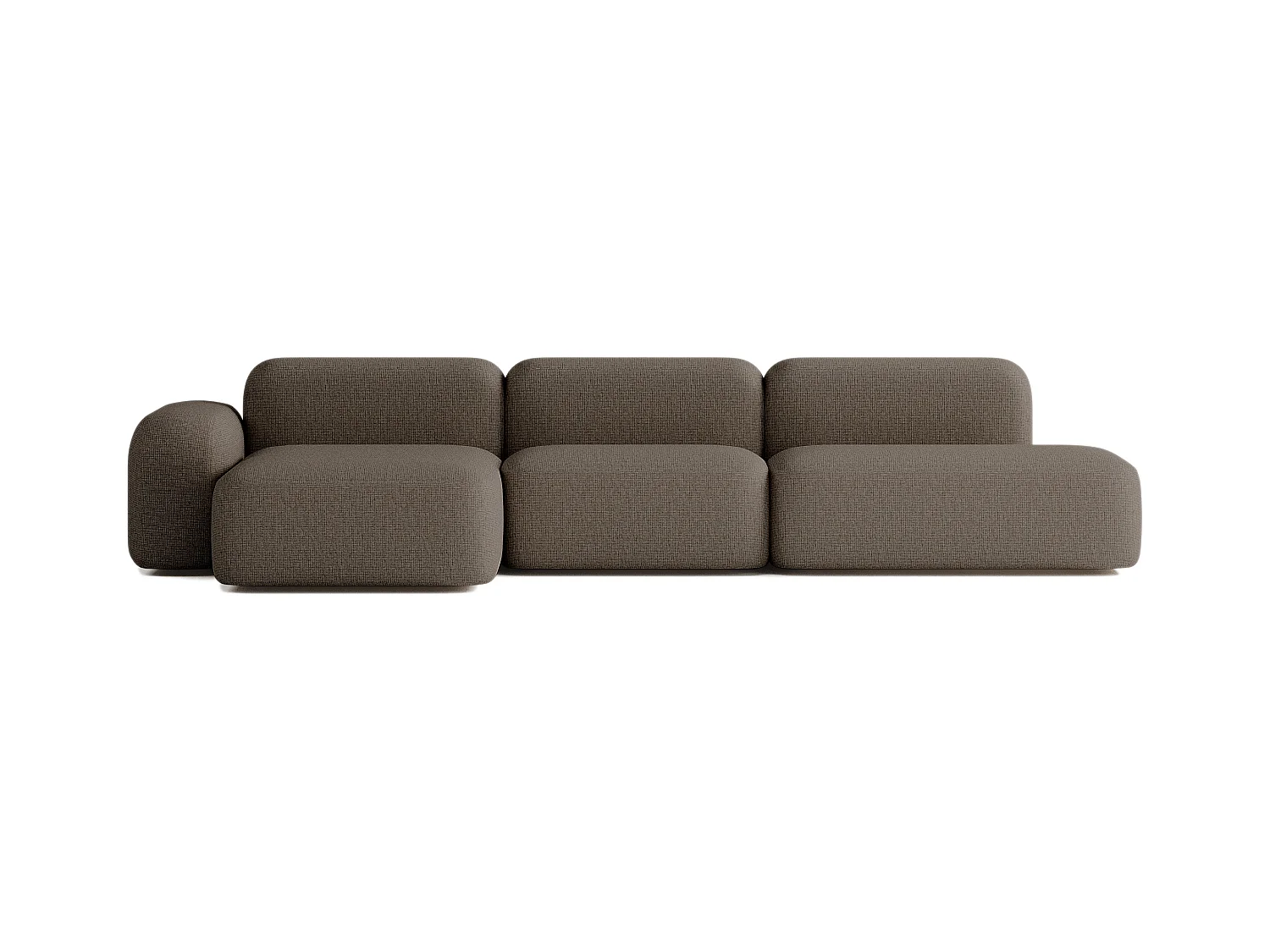 Canapé d'angle Max 5 places en tissu marron