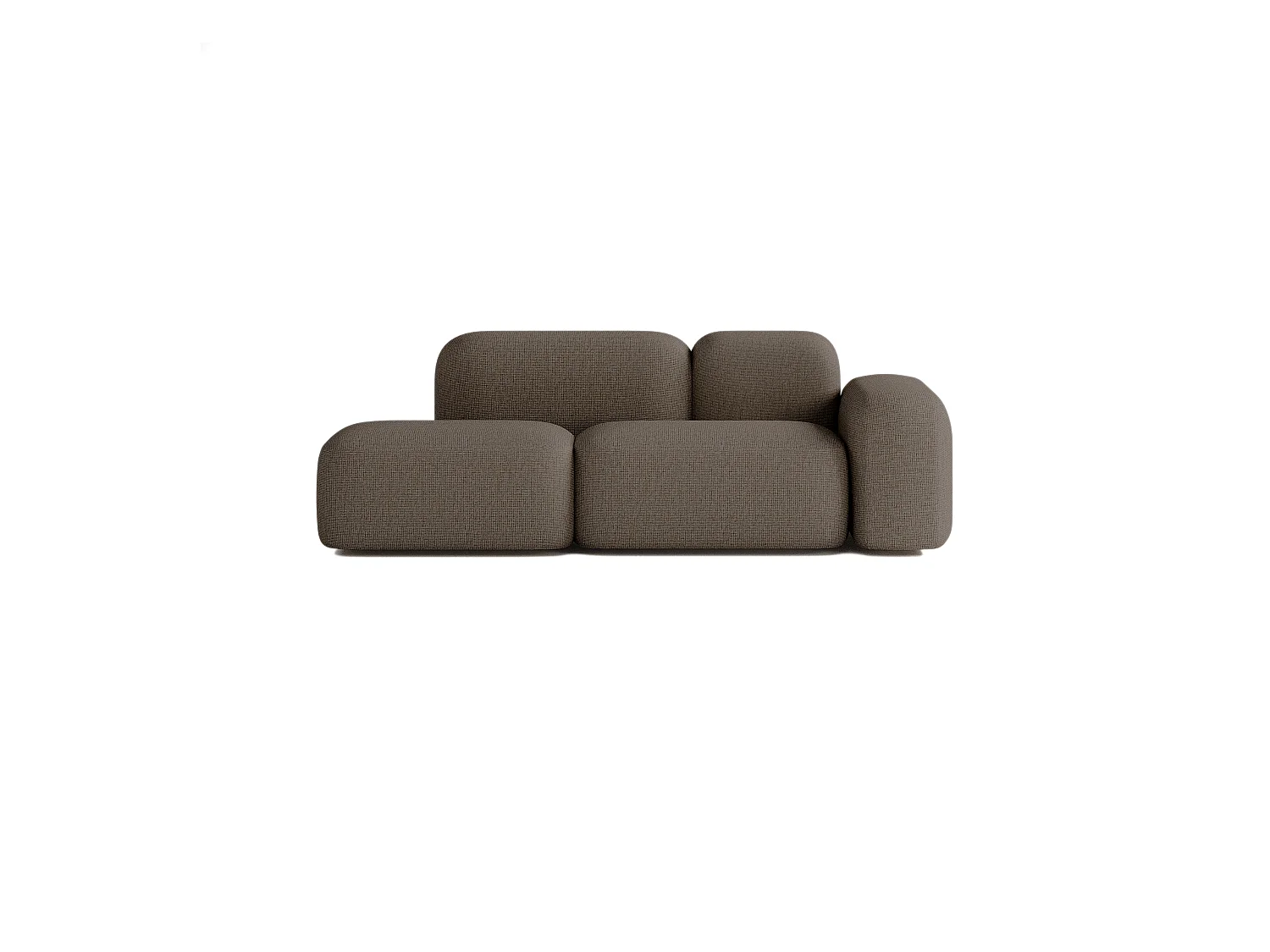 Canapé Modulable Max 2 Places Tissu Marron