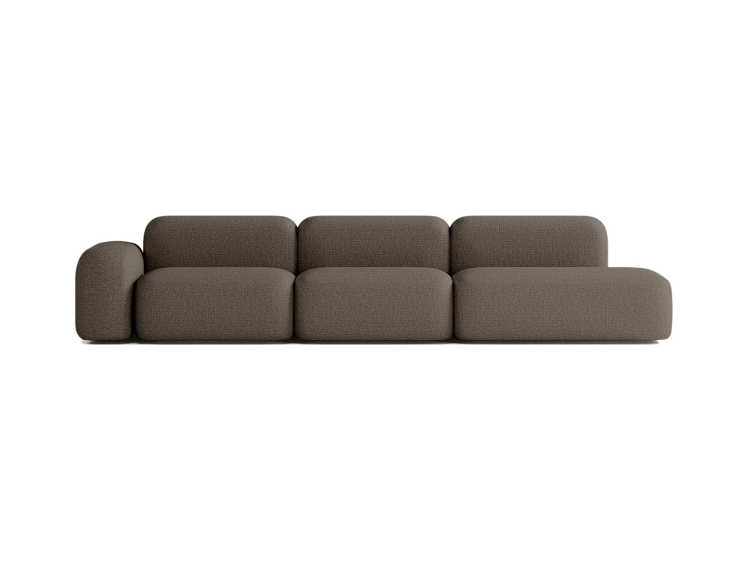 Canapé d'angle Max 5 places en tissu marron